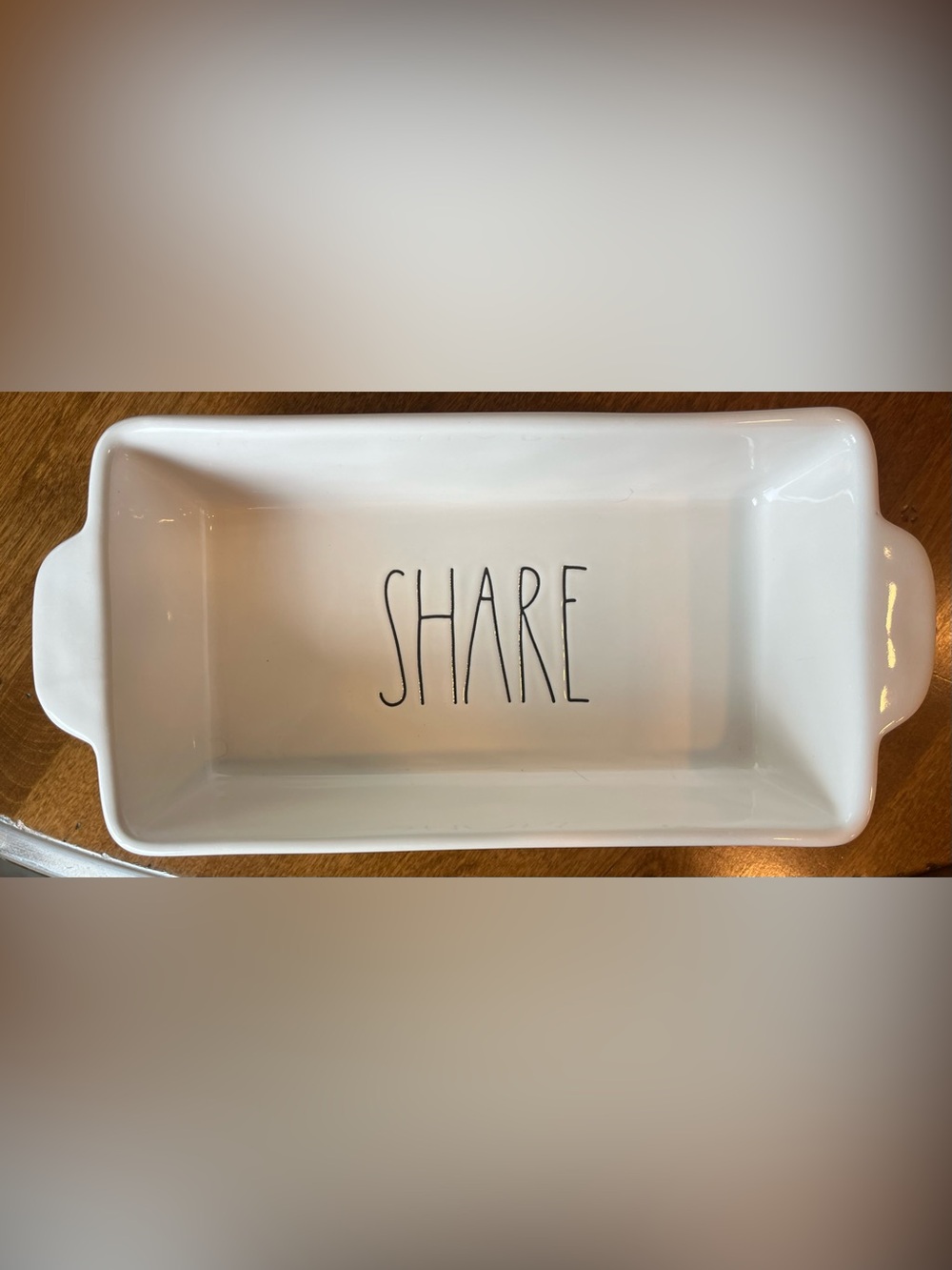 Rae Dunn SHARE Ceramic Meatloaf, Bread Cookware Farmhouse Rustic Pan
